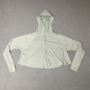Beneunder Jacket Womens S green Zip Hoodie Crop Wide UPF50+ Air Loop Light